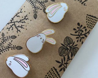 Mini bunny collar pin set