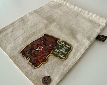 Mushroom Bear Drawstring Pouch