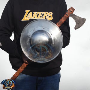 Medieval Buckler |The Hand of Justice, Shield of the Brave |The Resolute Buckler of the Fierce Knight 12 inch round