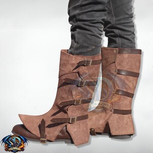 Leather Medieval Leg Guards – Custom-Fit Greaves for Warriors, Knights, and Medieval Adventurers Leather Boots