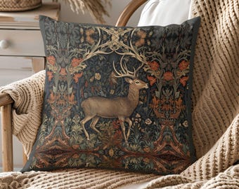 Bauernhaus-Kissenbezug, Forestcore-Kissenbezug, William Morris Dekoratives Kissen, William Morris Kissen, Country Décor, Herbstkissen