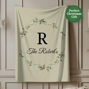 Personalized Blanket Christmas Gift Custom Family Blanket Monogram Throw Blanket Housewarming Gift Soft Blanket Christmas Home Décor Gift