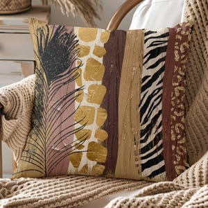 Safari Animal Print Pillow Cover: Boho Glam Couch Accent