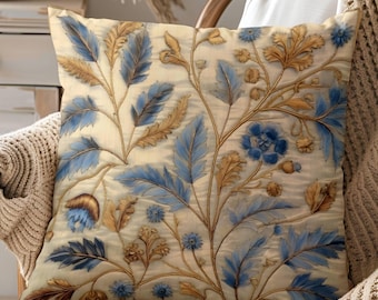 Neutraler Blumen Kissenbezug: Boho Sofakissen