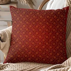 Red Pillow Cover Christmas Gift Home Accent Pillowcase Decorating Pillow Red Yellow Scroll Patterned Couch Cushion Traditional Home Décor