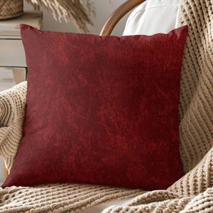 Red Velvet Look Pillow Cover Christmas Gift Home Accent Pillowcase Decorating Pillow Red Home Décor Couch Cushion 18x18 Sofa Square Pillow