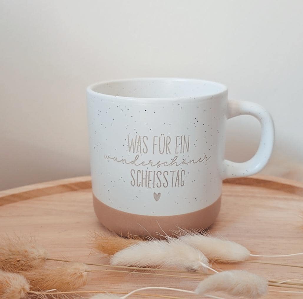Keramiktasse, Kaffeebecher, Tasse mit Spruch 