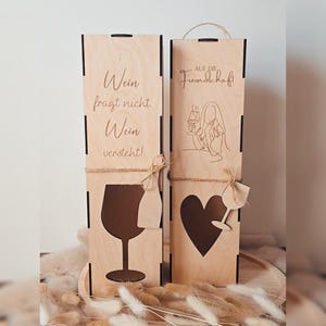 Weinkiste, Geschenkverpackung Wein, Holzkasten für Weinflaschen, Geschenkidee für Freunde, Geschenkbox, Wein, Geschenke, Verpackung Wein