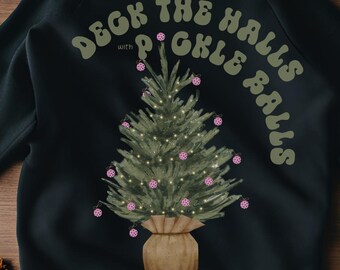 Pickleball Christmas PNG – Deck the Halls Holiday Design (Digital Download)