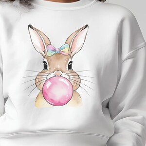 Kokette Osterhase PNG, Frohe Ostern PNG, Schleife Osterhase PNG, Süßer Hase PNG, Pinselstrich Osterhase PNG, Mädchen Ostern PNG