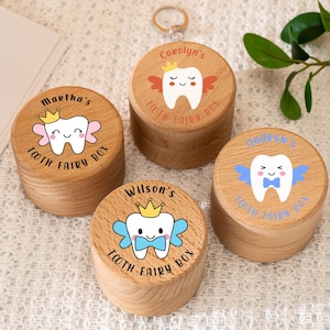 Custom Name Wooden Tooth Fairy Coin Box,Baby Gifts Tooth Fairy Box,Tooth Fairy Holder,Children&#39;s Tooth Storage Box,Christening,New Born Gift