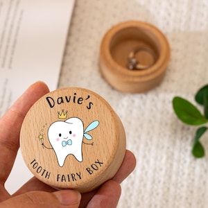 Wooden Tooth Fairy Coin Box,Custom Name Tooth Fairy Box,Baby Gifts,Tooth Fairy Holder,Children&#39;s Tooth Storage Box,Christening,New Born Gift