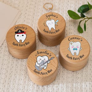 Custom Name Wooden Tooth Fairy Coin Box,Baby Gifts Tooth Fairy Box,Tooth Fairy Holder,Children&#39;s Tooth Storage Box,Christening,New Born Gift