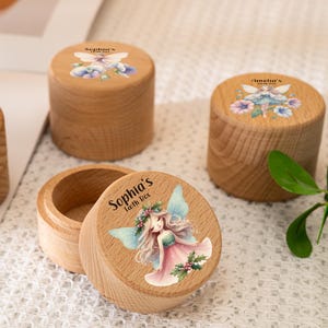 Personalised Wooden Tooth Fairy Coin Box,Girl Tooth Box Keepsake,Milk Teeth Box,1st Birthday Gift,Christening Gifts,Baby Shower Gift for Her