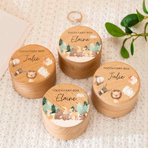Engraved Tooth Fairy Box,Personalised Wooden Tooth Fairy Coin Box,Boy Girl Children Wooden Tooth Box Keepsakes,New Baby Shower Gifts for Her