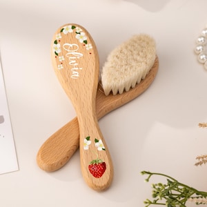 Personalised Wooden Baby Hairbrush, Custom Name Hair Brush, Keepsake Gift for Girls or Boys, New Mom/Dad Gifts, Baby Shower Gifts, Birthday