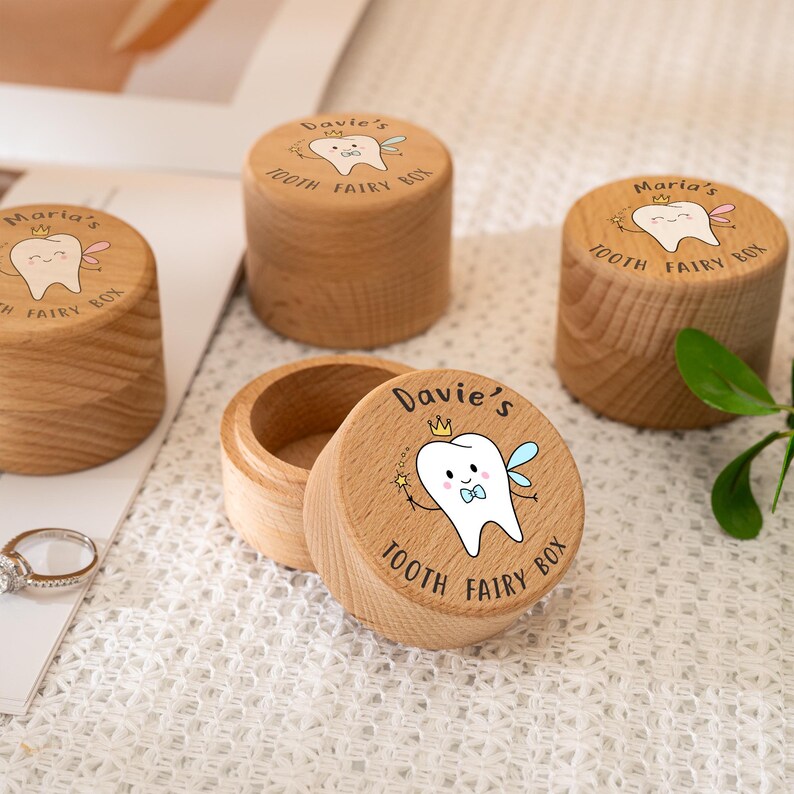 Set Tooth Box Design Personalised Beech Wood Box,custom First Teeth Keepsake Box,baby Shower ...