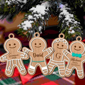 Personalized Gingerbread Christmas Ornament, 3D Customized Cookie Ornament Gift for Christmas, Custom Gingerbread Ornament, Kids Ornaments