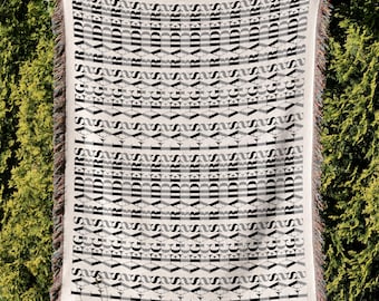 Las Vegas Raiders Woven Blanket: Coded Geometric Design, 100% Cotton