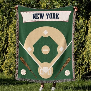 New York, gewebte Decke, Yankee, Baseball Feld, Weihnachtsgeschenk, New York Decke, Yankee Decke, Mama Geschenk, Papa Geschenk, Baseball Papa, Trainer