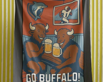 Couverture en polaire Buffalo Football Sherpa : cadeau pour un match