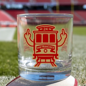 San Francisco Football, Gifts For Him, 49er Football, 49er Gift, San Francisco Gift, 49er Whisky Glass, Unique 49er Fan Gift, Dad, Husband