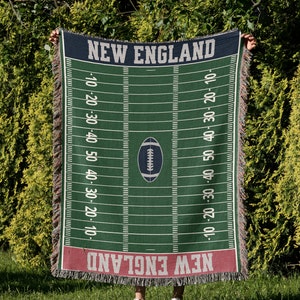 New England, Woven Blanket, Patriot, Football, Christmas Gift, Football Blanket, New England Blanket, Patriot Blanket, Dad Gift, Mom Gift, Football Dad, Vintage, Gift for him, Christmas