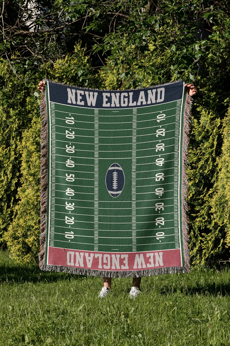New England, Woven Blanket, Patriot, Football, Christmas Gift, Football Blanket, New England Blanket, Patriot Blanket, Dad Gift, Mom Gift, Football Dad, Vintage, Gift for him, Christmas