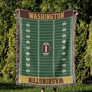 Washington Football Woven Blanket, Vintage Look, Commander Fan Gift, Father's Day, Christmas