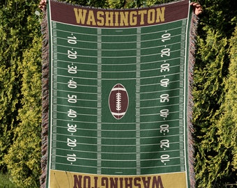 Washington Football Woven Blanket, Vintage Look, Commander Fan Gift, Father's Day, Christmas