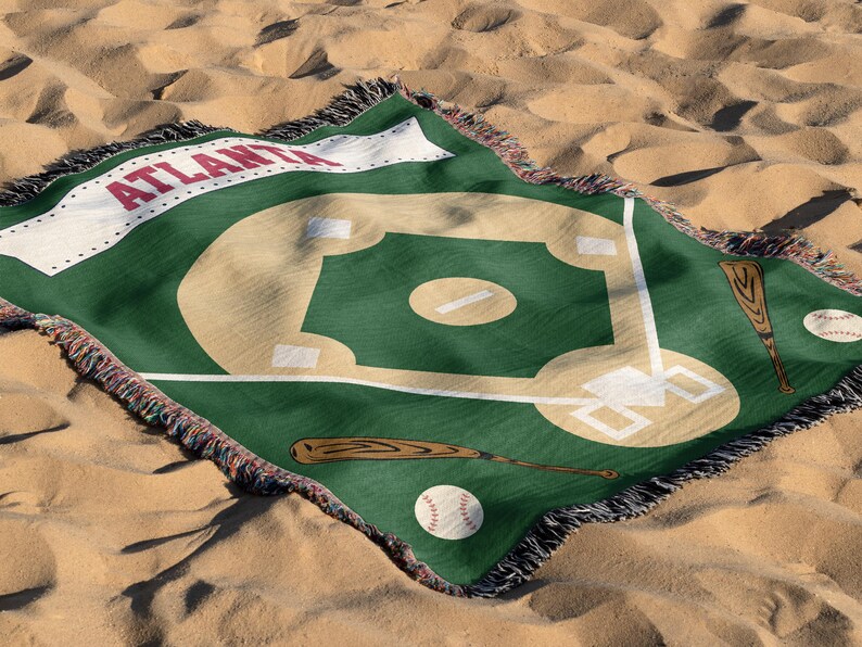 Atlanta, Woven Blanket, Brave, Baseball Gift, Christmas Gift, Atlanta