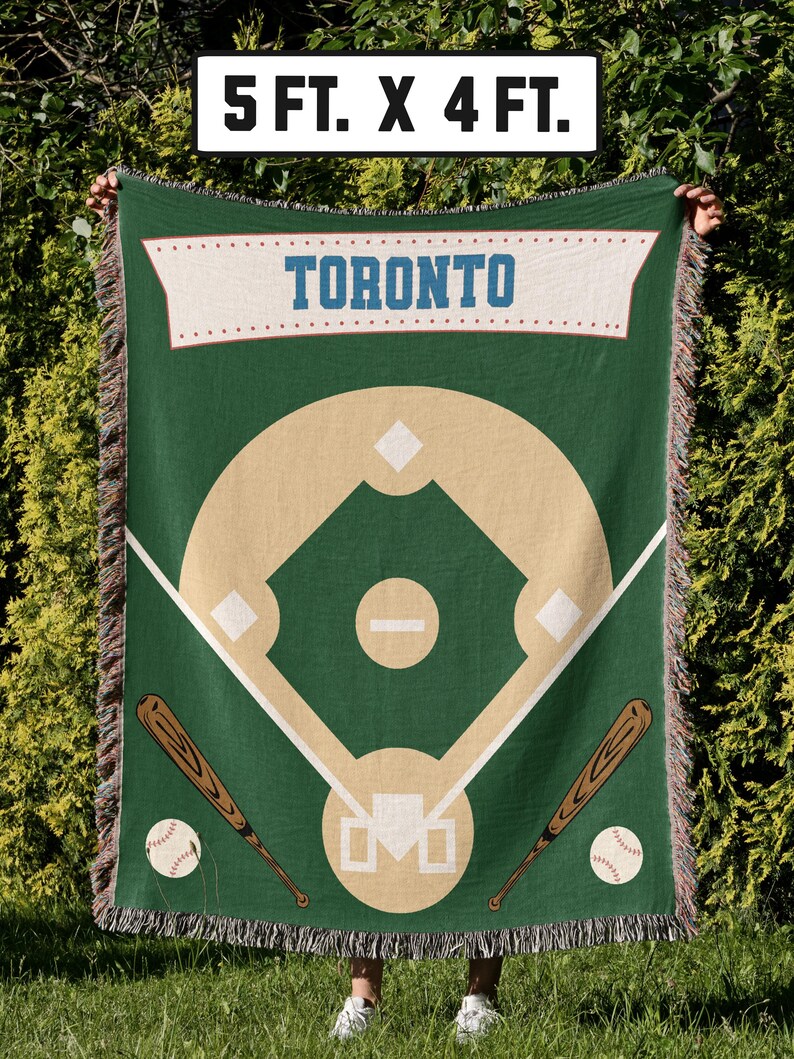 LaLa Threads Toronto Baseball Field Woven Blanket - Thumbnail 4