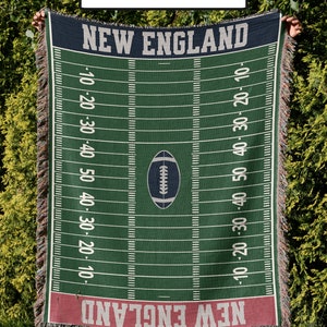 New England, Woven Blanket, Patriot, Football, Christmas Gift, Football Blanket, New England Blanket, Patriot Blanket, Dad Gift, Mom Gift, Football Dad, Vintage, Gift for him, Christmas