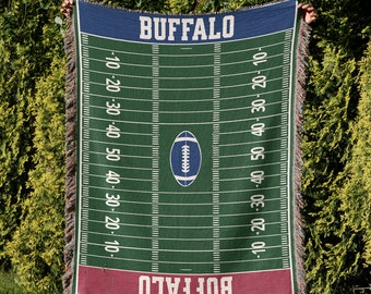 Couverture tissée de football Buffalo, style vintage, cadeau de fan Bill, fête des pères, Noël