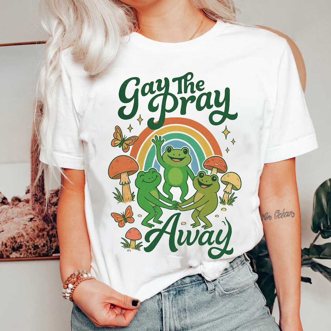 Gay the Pray Away Shirt, Retro Gay Frog Tee, Funny