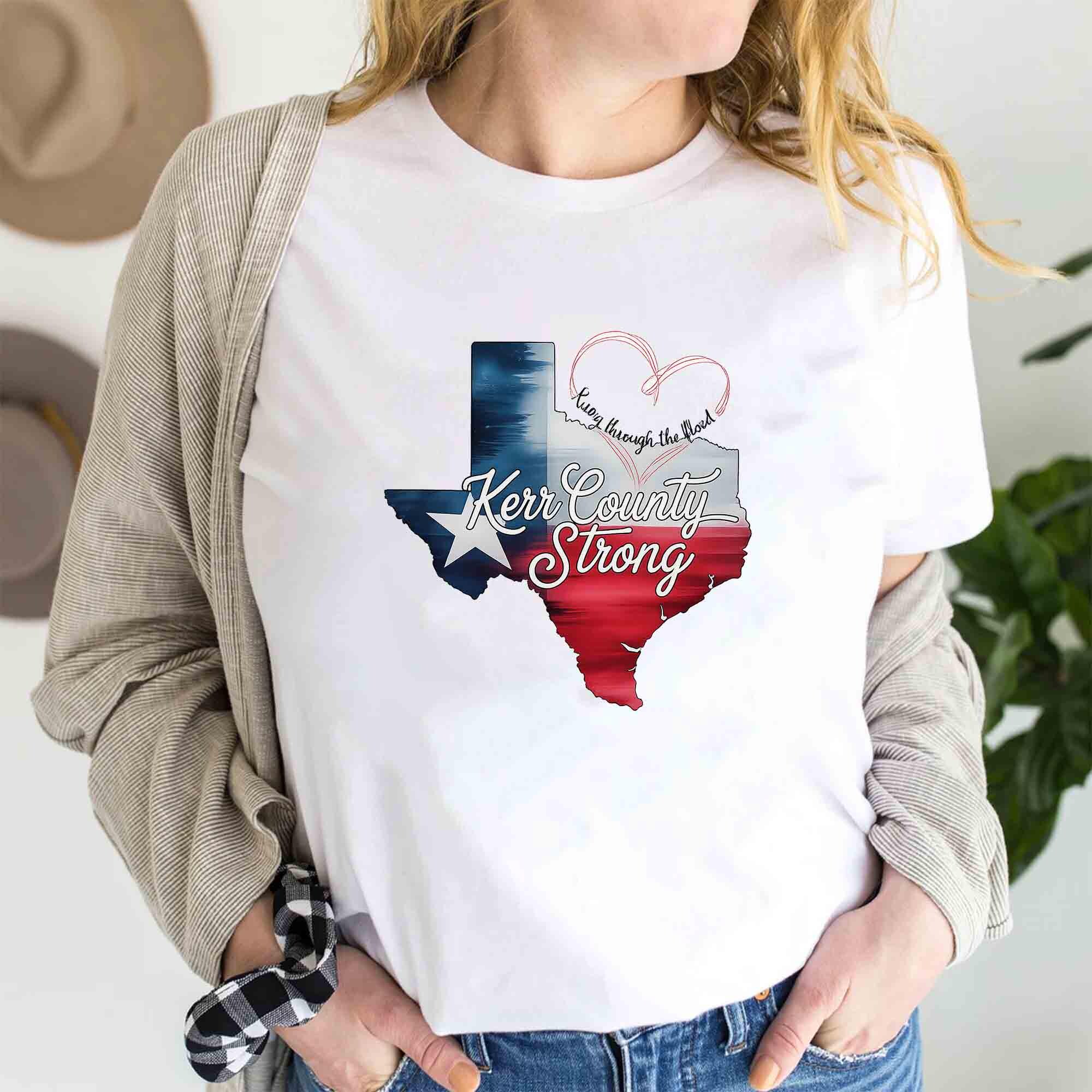 Kerr County Strong T-Shirt Hope Strength Community Texas Strong Resilience Unity Unwavering Faith Flood Relief Rebuild Restore Recover Heal
