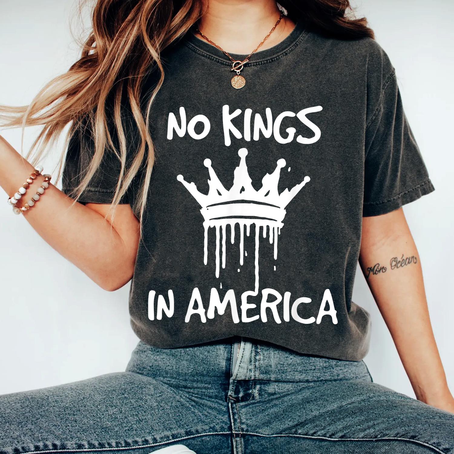 No Kings in America Graffiti Shirt Anti-Trump, America Shirt, Protest Shirt Democracy Tee Protest Gift