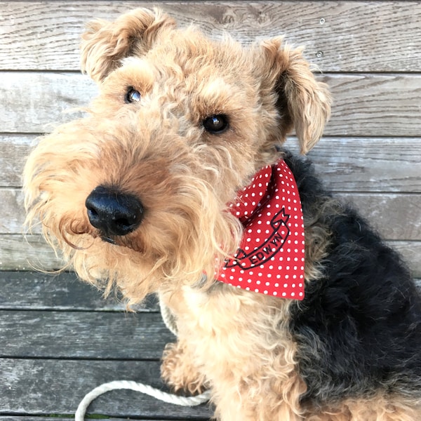 Personalised Dog Neckerchief, Custom Name Bandana