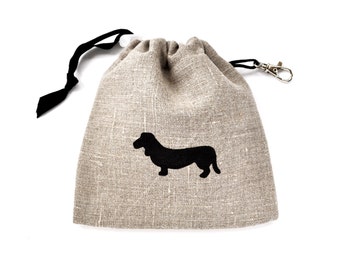 Dachsie Dachshund Dog Treat Bag, Poo Bag Pouch