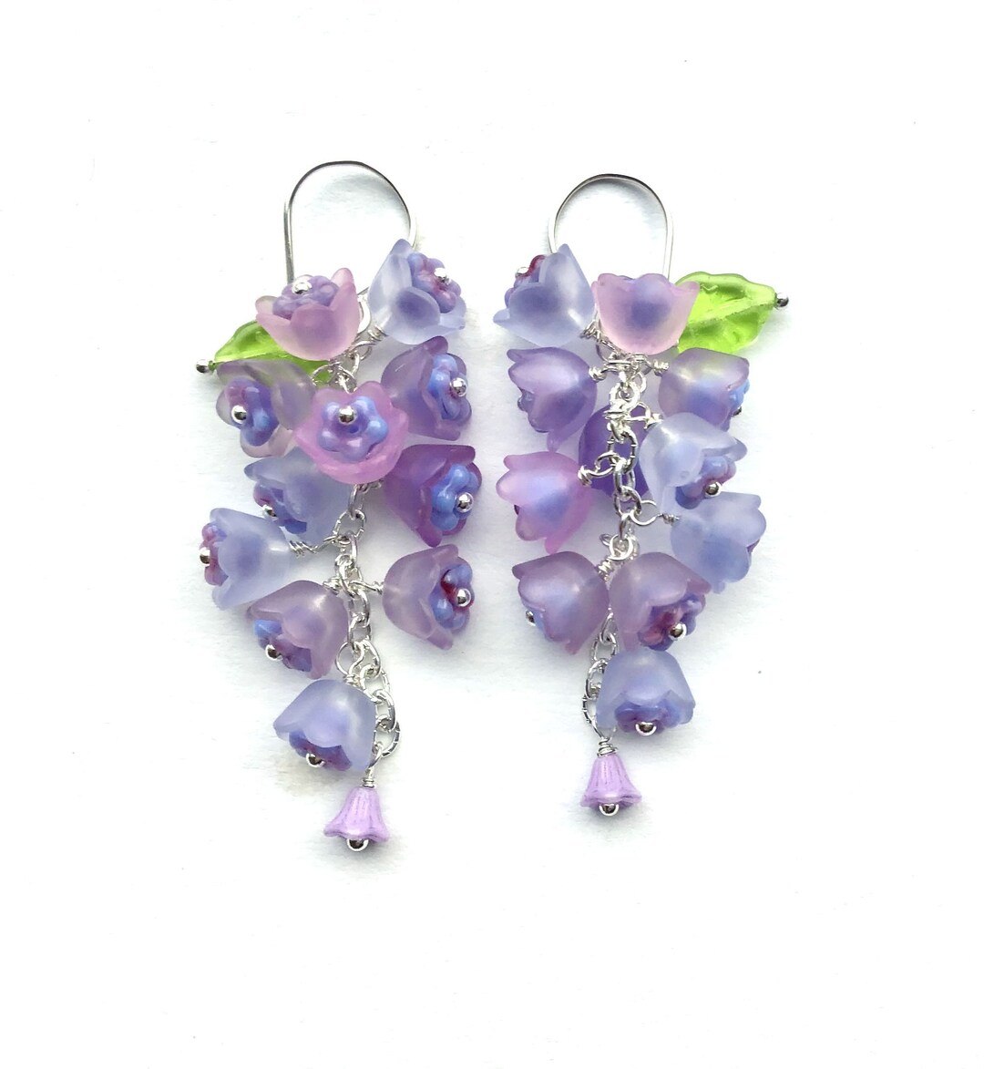 WISTERIA Earrings Long Purple Earrings Bridal Dangles Etsy