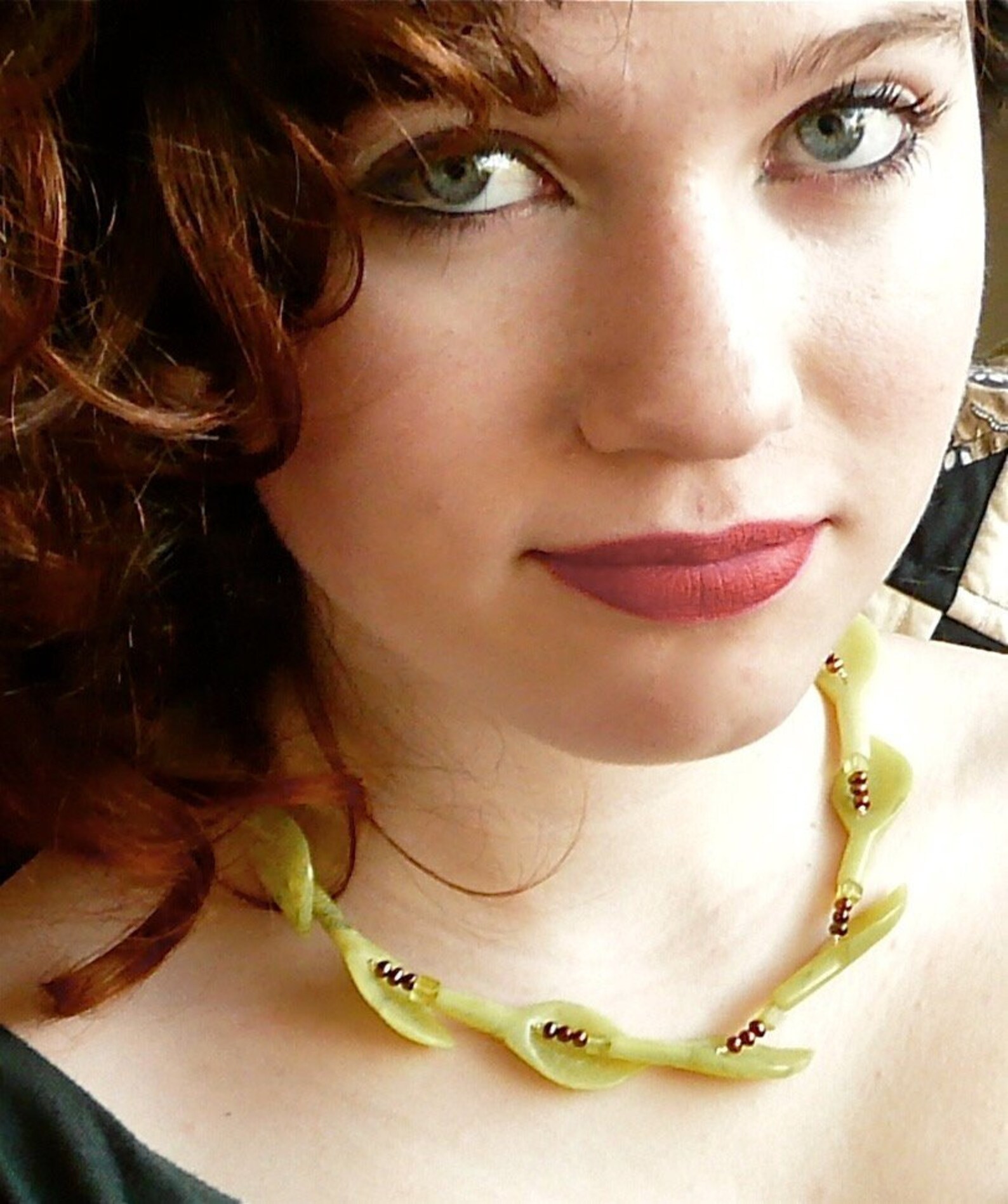 Beechnuts Striking Choker in Lime Green Serpentine and Tiny Etsy