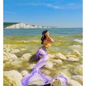 Sister of the Sea - Carte postale sirène (Paysage anglais des Sept soeurs)