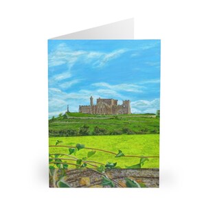 Cartão de felicitações da Rocha de Cashel, Irlanda, Paisagem Artística
