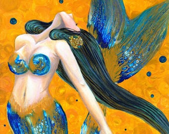 Sirena - Impresión de bellas artes de edición limitada de sirena por Sirena Pang
