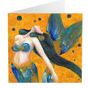 Sirena - Cartão de felicitações com arte de sereia