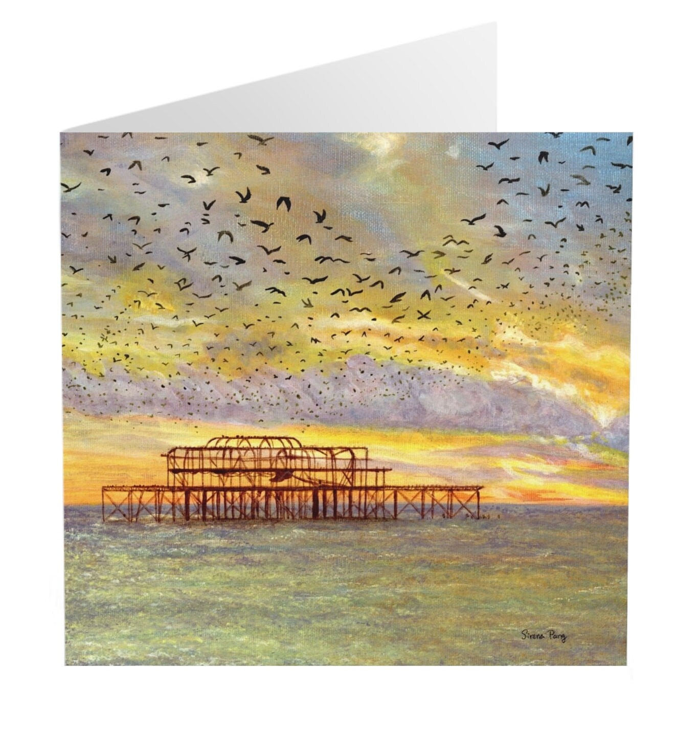 Lost Sunset - Artwork greeting card - Brighton West Pier