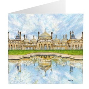 Paviljoen bij reflectie - Artwork-wenskaart - Brighton Royal Pavilion