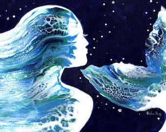 Water - Mermaid Limited Edition Fine Art Print von Sirena Pang