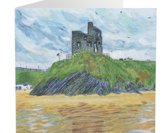 Ballybunion Castle - Artwork greeting card -  Ireland landscape