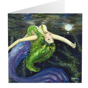 Superfície - Cartão de felicitações com arte de sereia